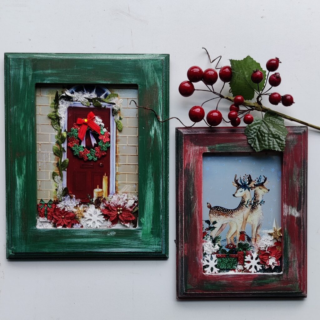 Vintage 3D Christmas Photo Frames