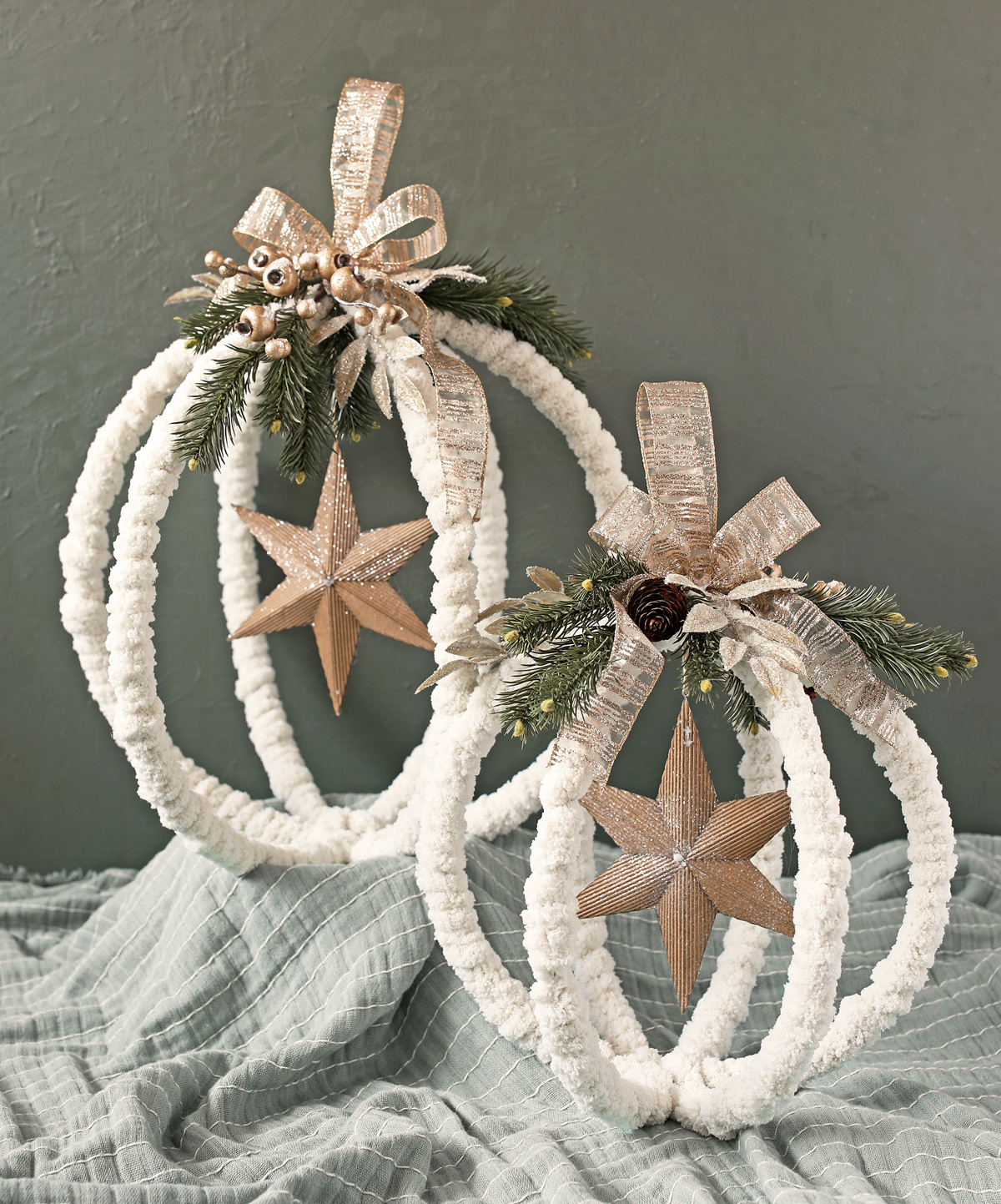 Large Metal Hoop Christmas Ornaments