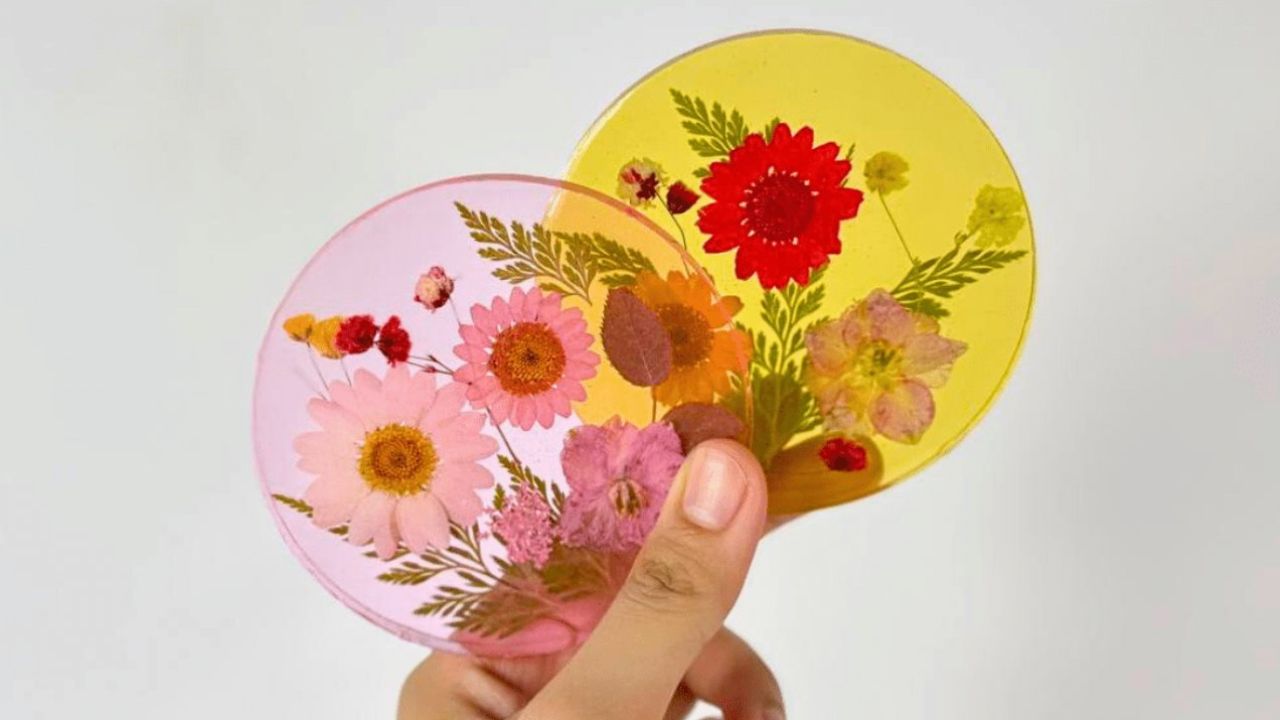 Pressed Flower Coasters